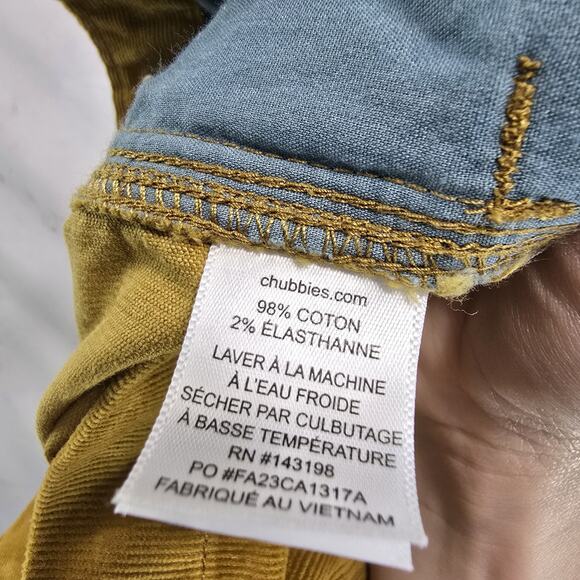 Chubbies Jacket Mens Medium Brown Corduroy Shirt Jacket Dont Even Chai Collared - Picture 10 of 12